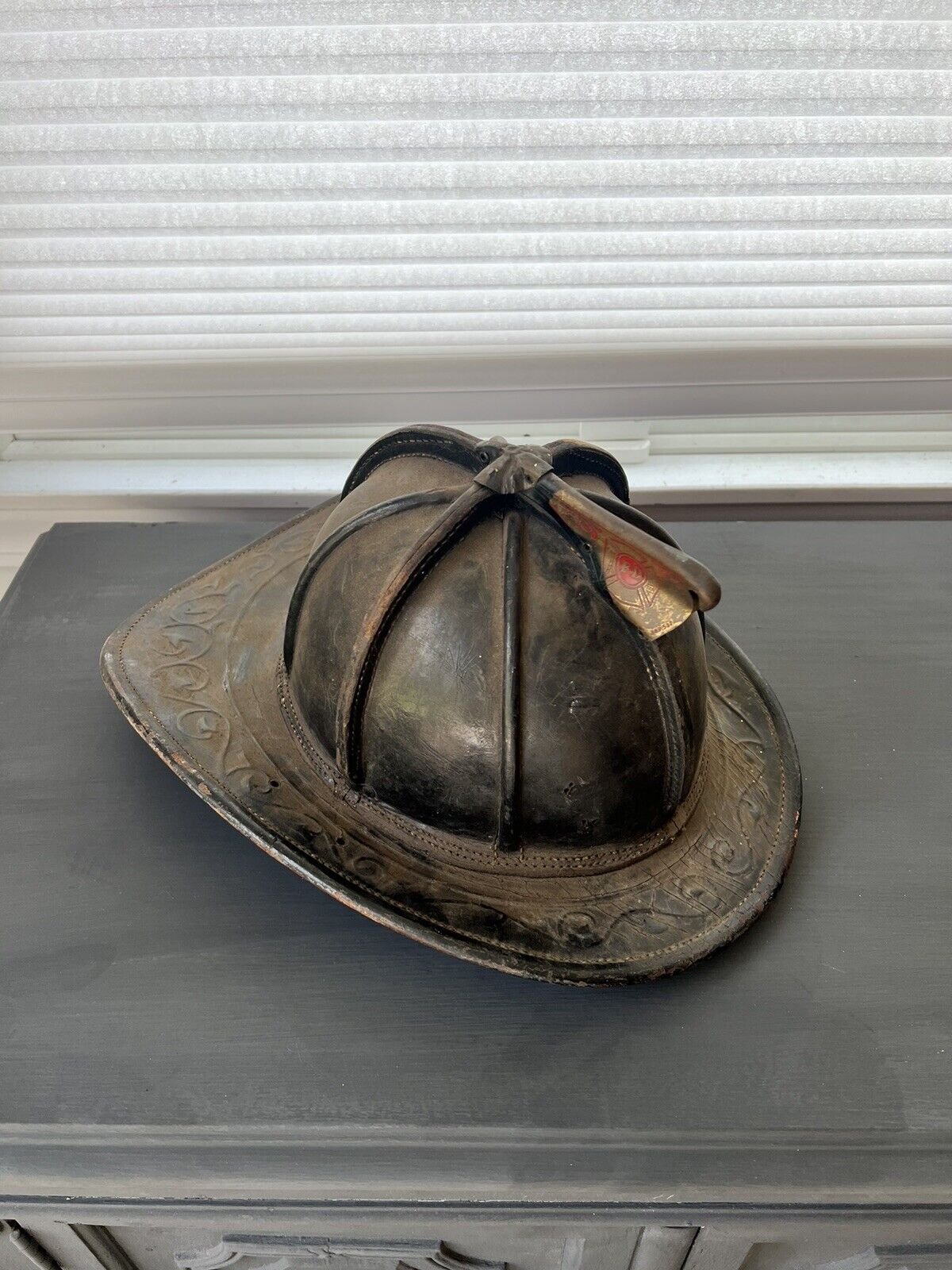 Vintage Cairns & Brother Leather Fire Helmet