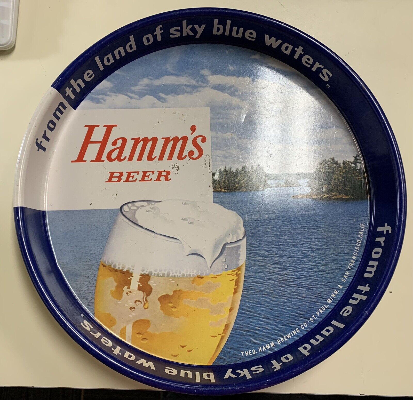 Hamm’s Beer Round Metal Tray