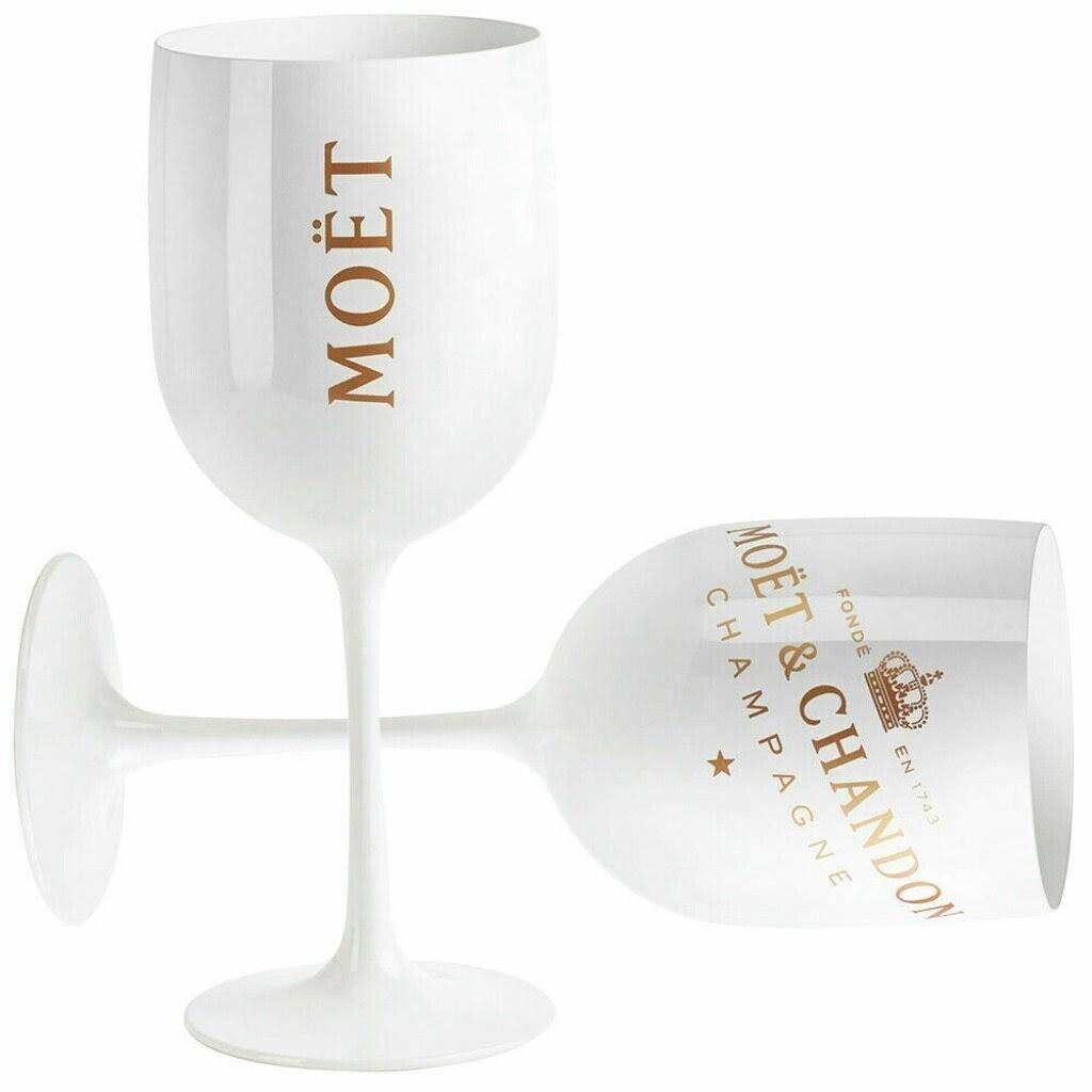Moet & Chandon White Ice Imperial Acrylic Champagne Glasses (2pk) **BRAND NEW**