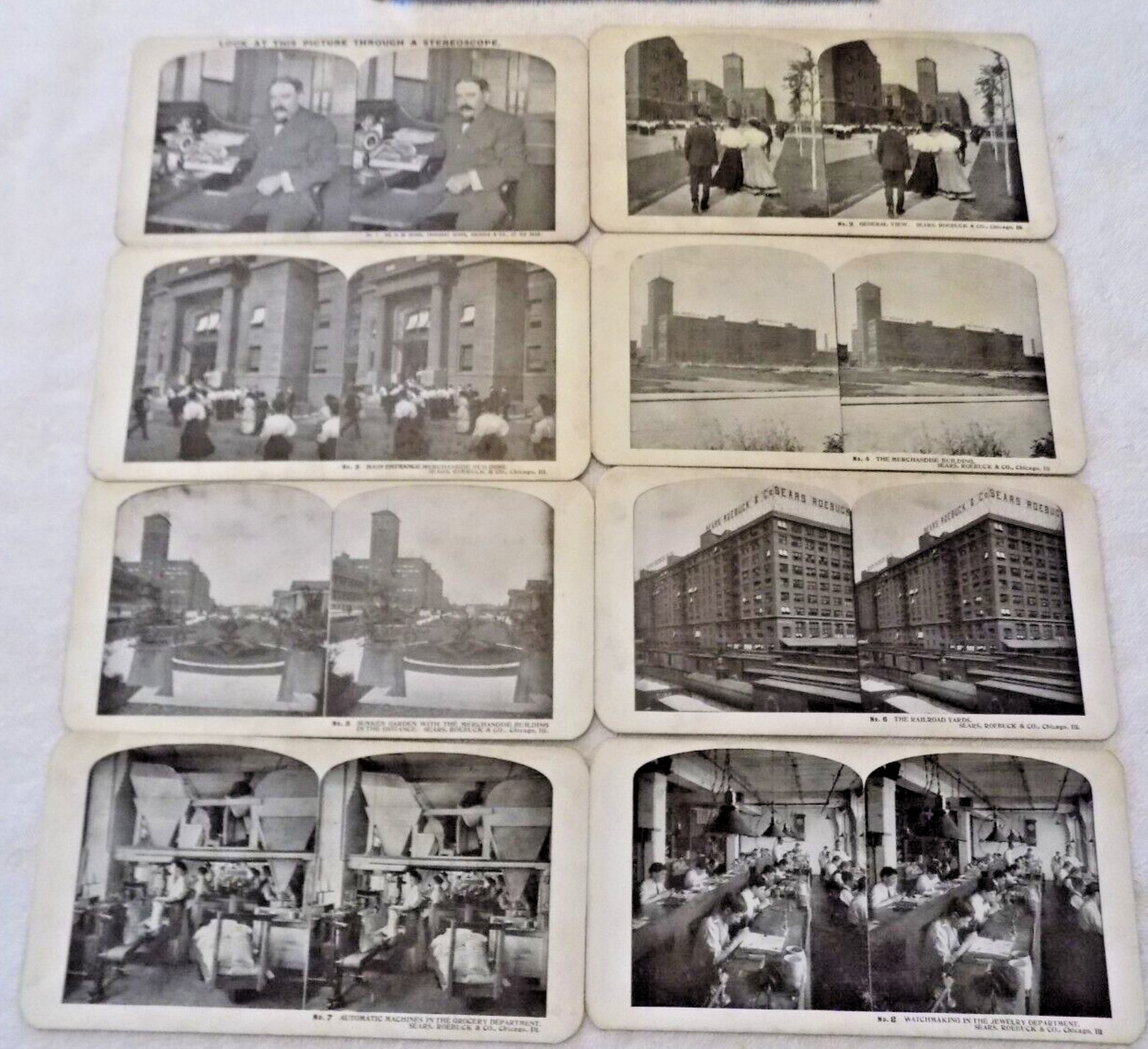 stereoview Card Set Antique Sears Roebuck Company 50 W/Box 1910's or 1920's ?