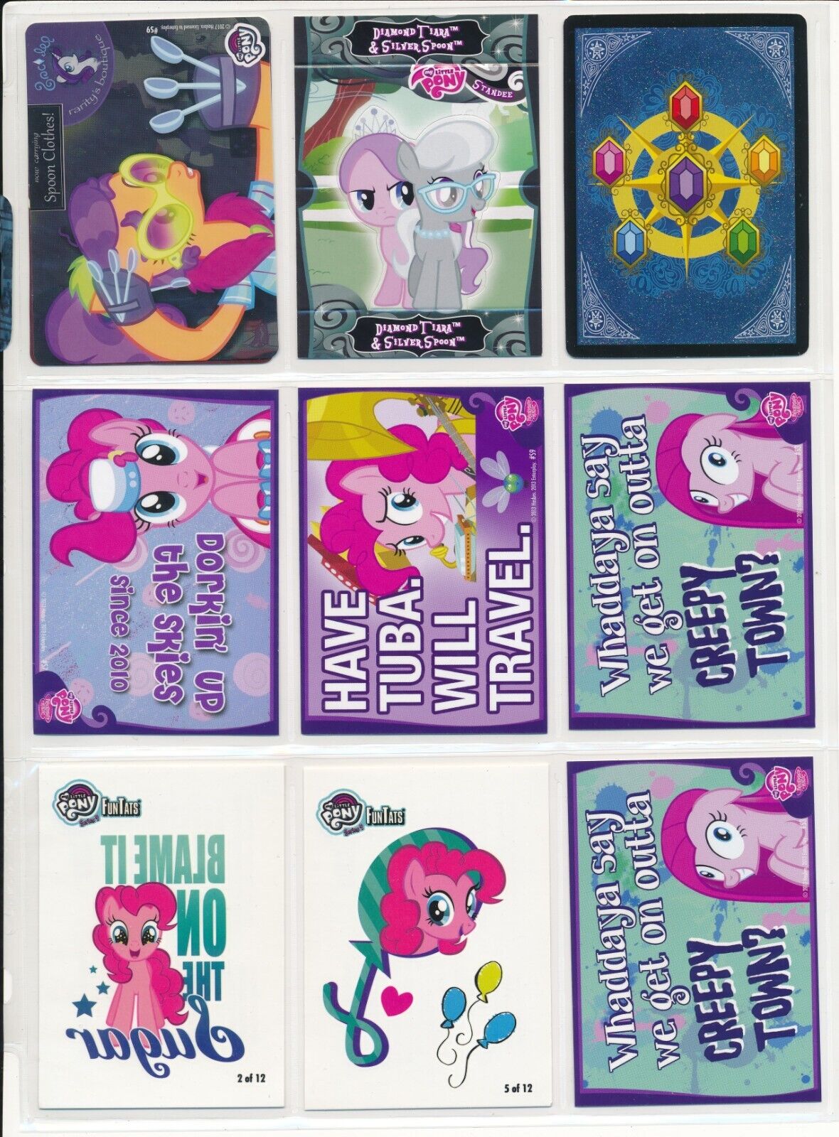 Enterplay My Little Pony Stickers Tattoos Chase Insert Mixed Lot (9) Cards #1