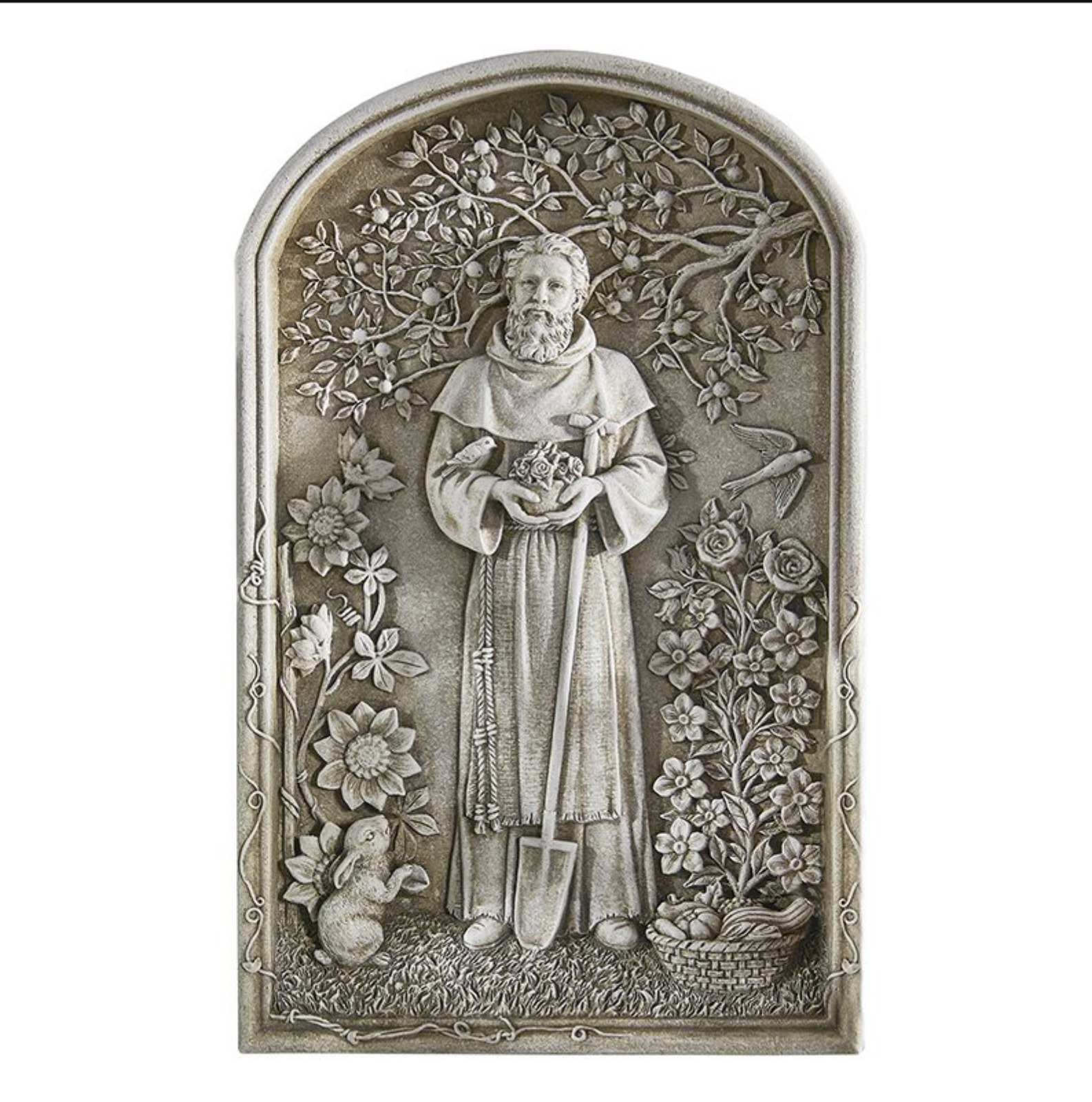 N.G. Saint Fiacre of Breuil Lord Bless This Garden Resin Plaque , 12 1/4 Inch