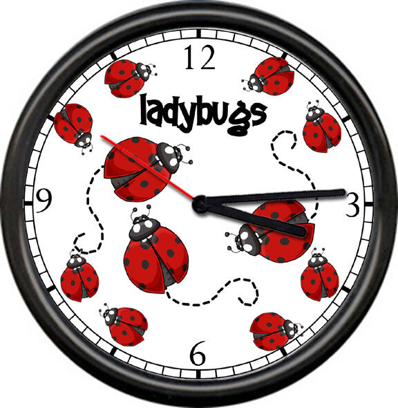 Lady Bug Ladybug Bugs Summer Time Insect Garden Gardening Sign Wall Clock
