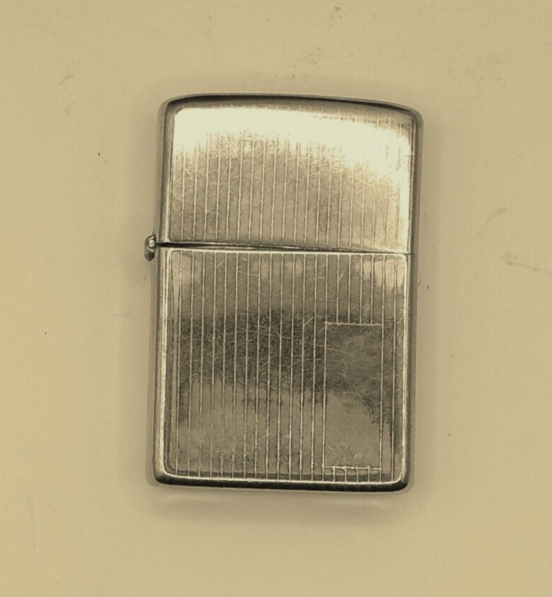 1972 Zippo Chrome Not Engraved No Box Vintage 70s Pin Stripe