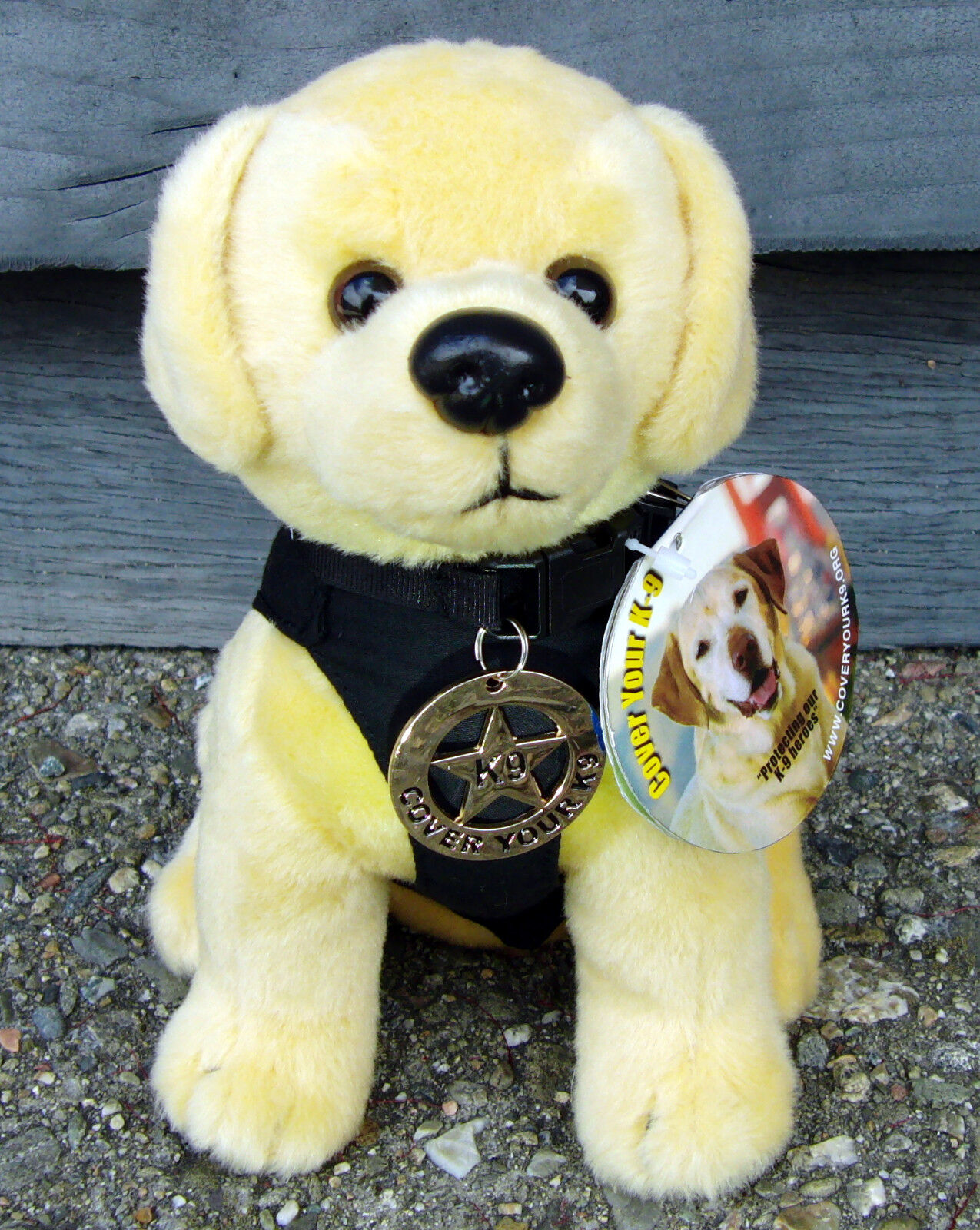Labrador Retriever K9 Police or SAR Dog w Metal Badge - K-9 Fundraiser