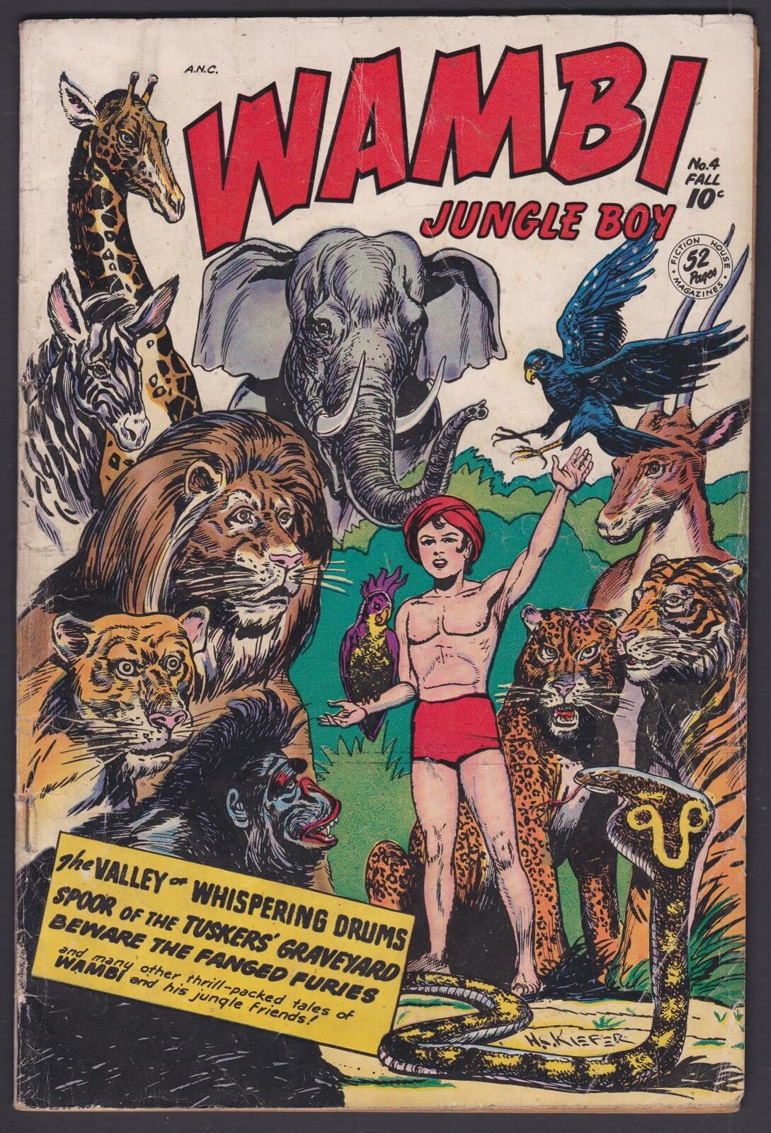 Wambi Jungle Boy #4 4.0 VG Fiction House Comic - Fall 1948 Henry Kiefer