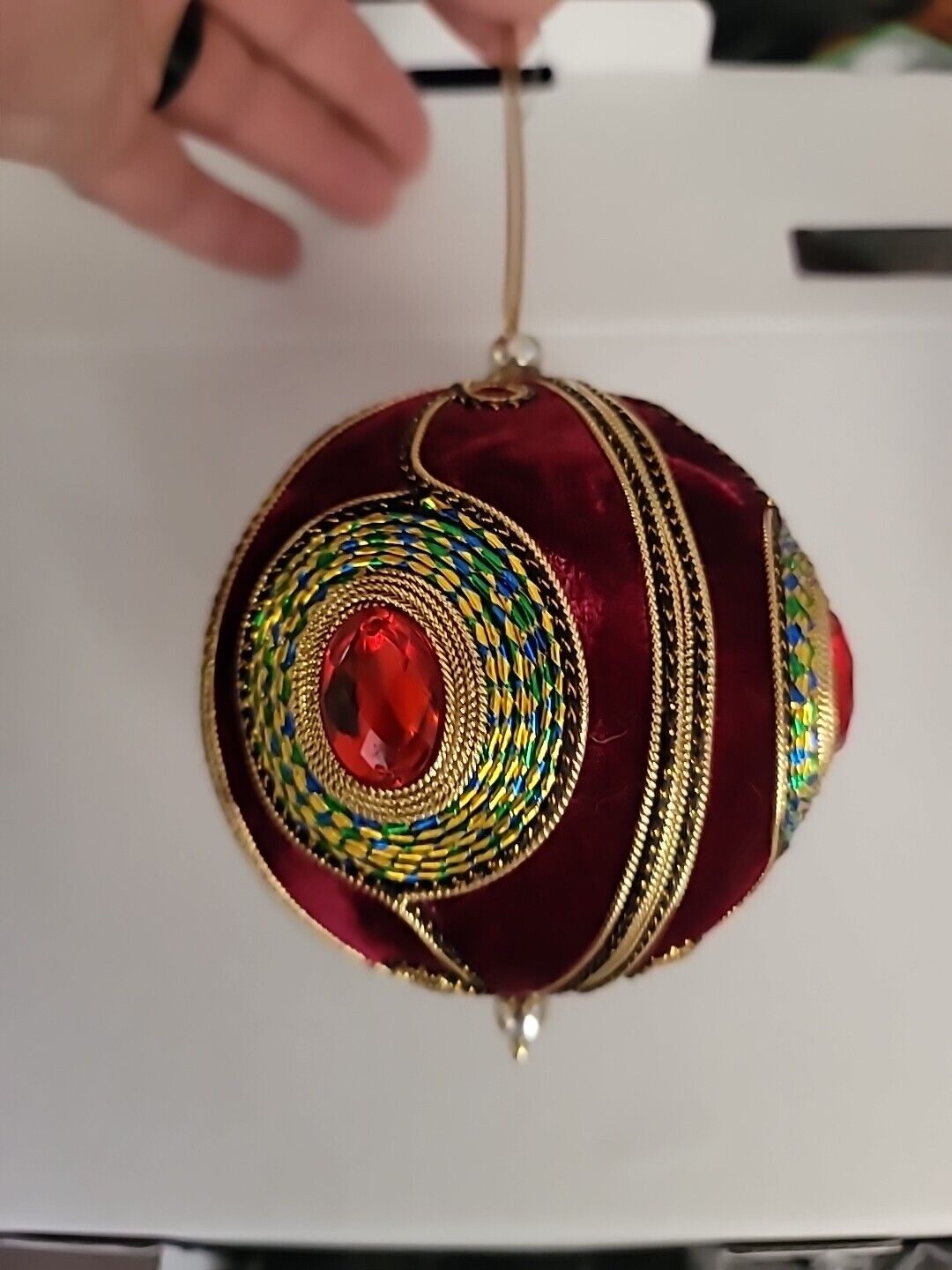 Embroidered Christmas Ornament No Box Very Clean Beautiful Finely Crafted Made 