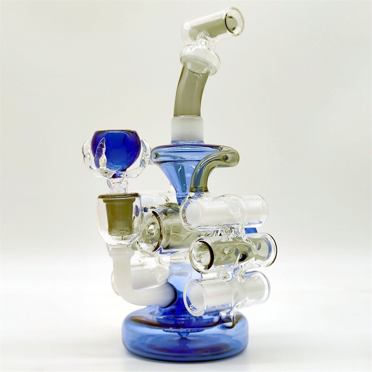 11 Inch Large Blue Mater Piece Neo Glass Bong Water Pipe Hookah Recycler 14MM