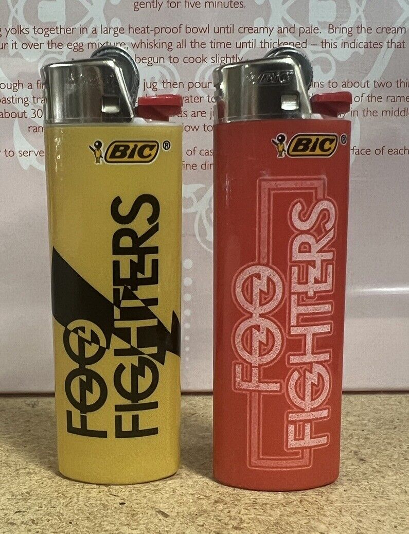 Foo Fighters Bic Lighters 2 Pack Collectible Rare