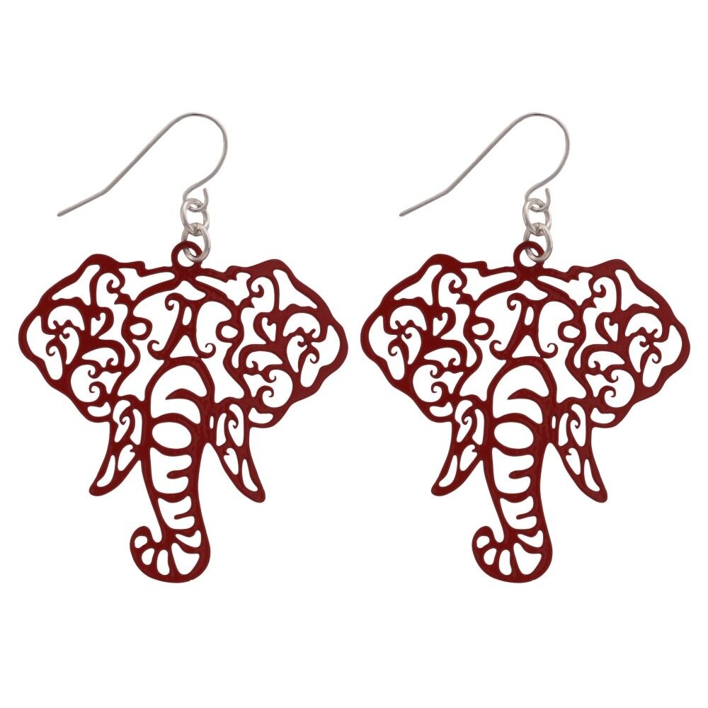 Delta Inspired Elephant Metal Cut Out Earrings