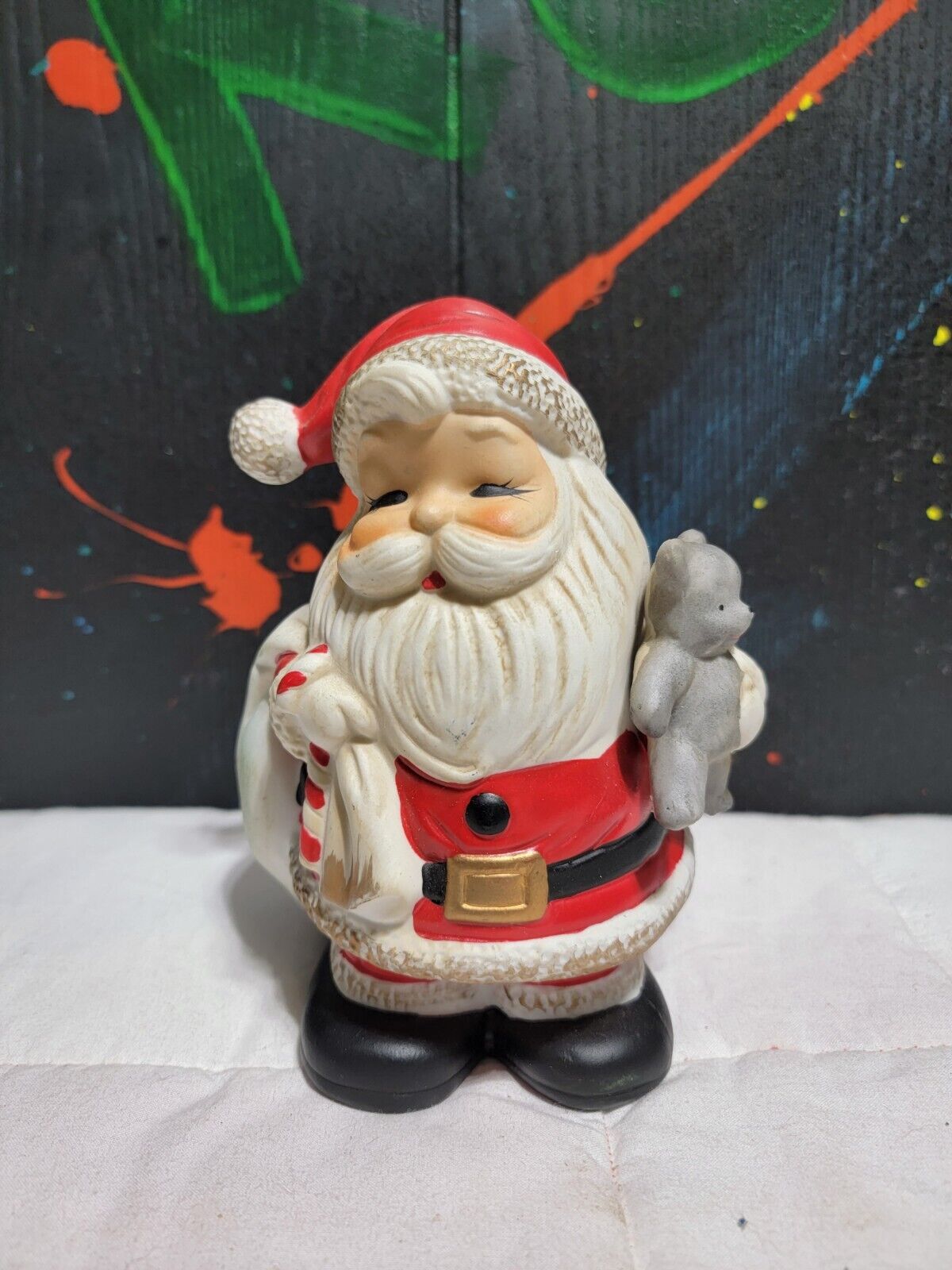 VTG Homco Ceramic Santa Claus Coin Bank Figurine 5610  Christmas  PERFECT