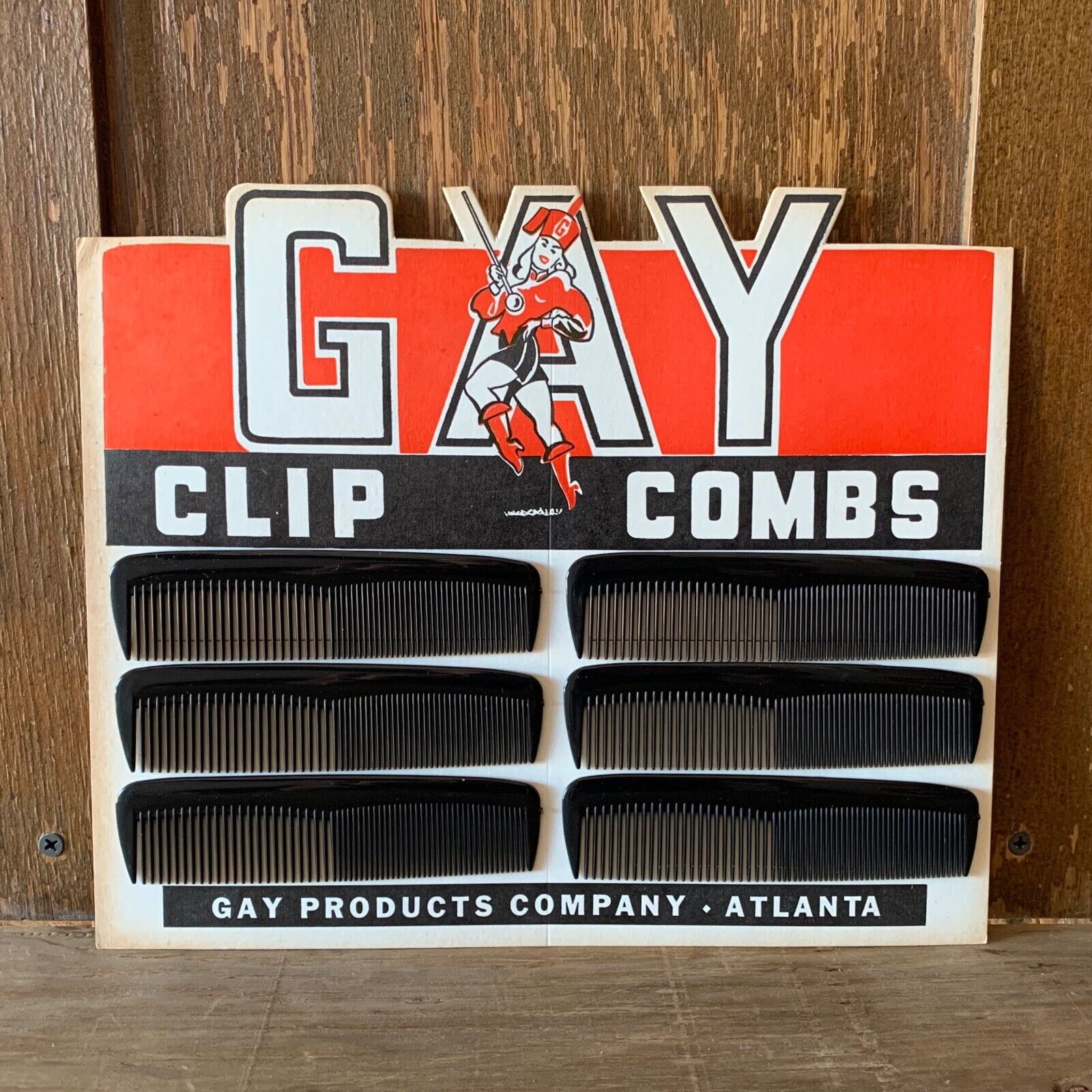 Vintage Original 1950s GAY CLIP COMBS Store SHOP DISPLAY Gay Products Co NOS