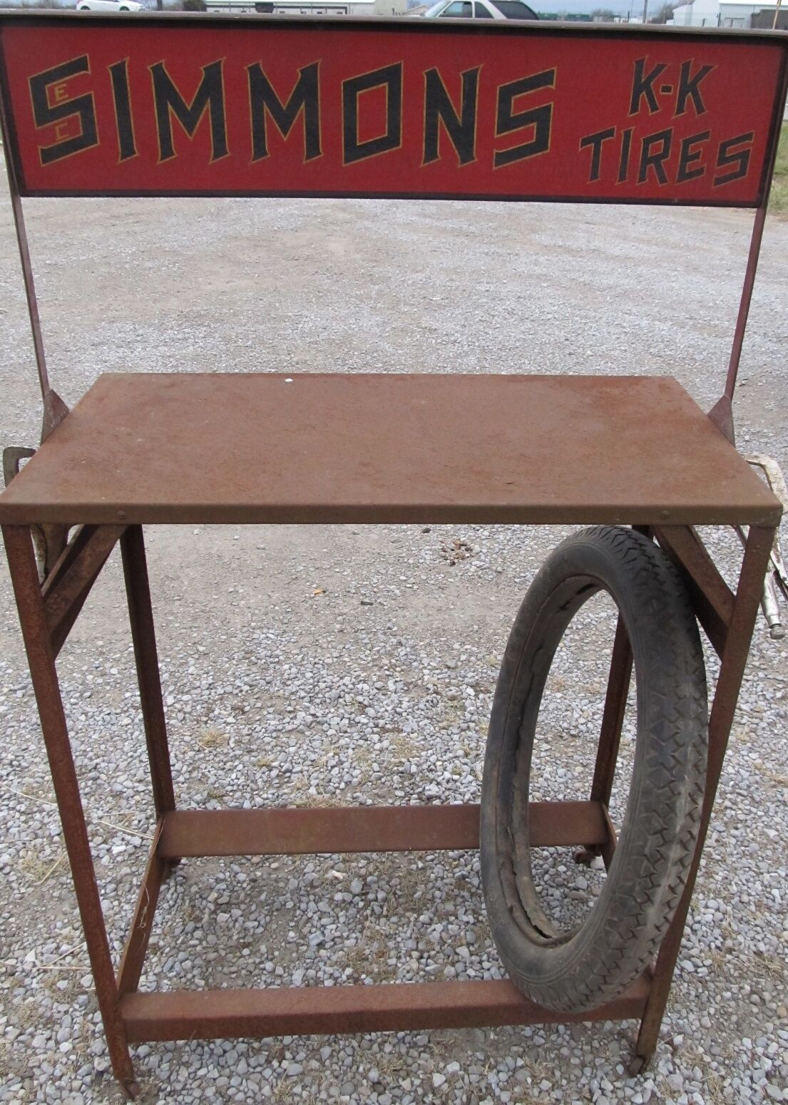 ANTIQUE KEEN KUTTER TIRE RACK GENERAL STORE DISPLAY EC Simmons Co St. Louis Mo