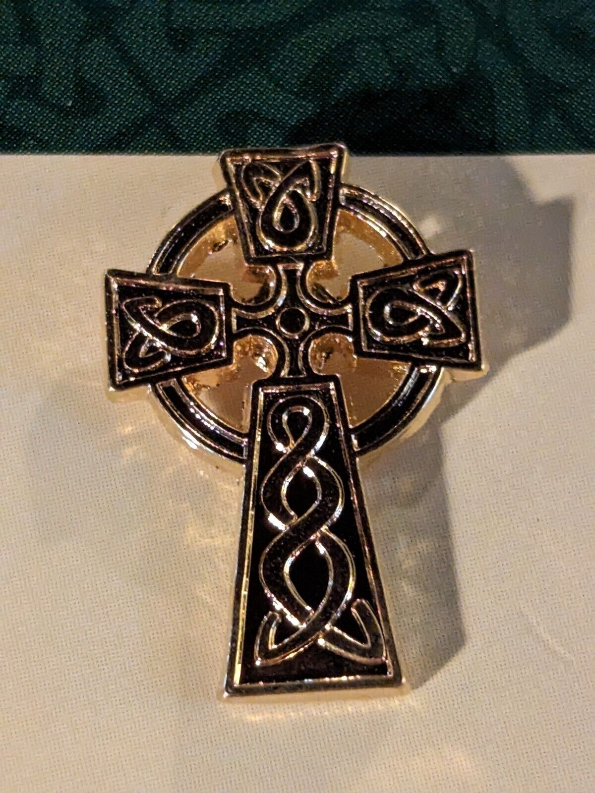Elegant Gold Celtic Cross Lapel Pin Irish Souvenir  - NEW St. Patrick's Day