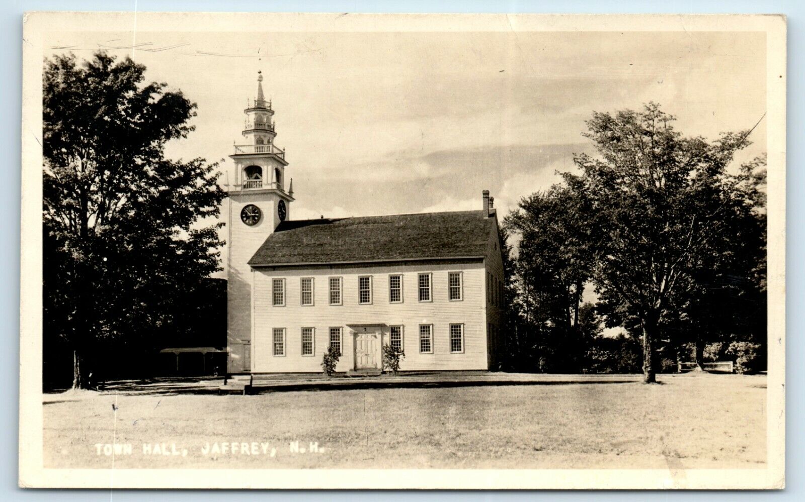 Postcard Town Hall, Jaffrey NH RPPC J91