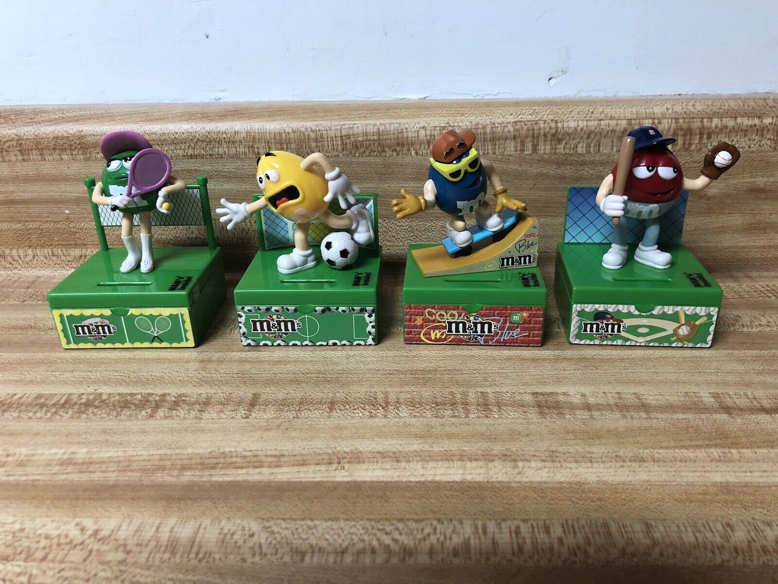 M & M 2009 PVC Sport Figures Small Coin Banks Lot Of Four