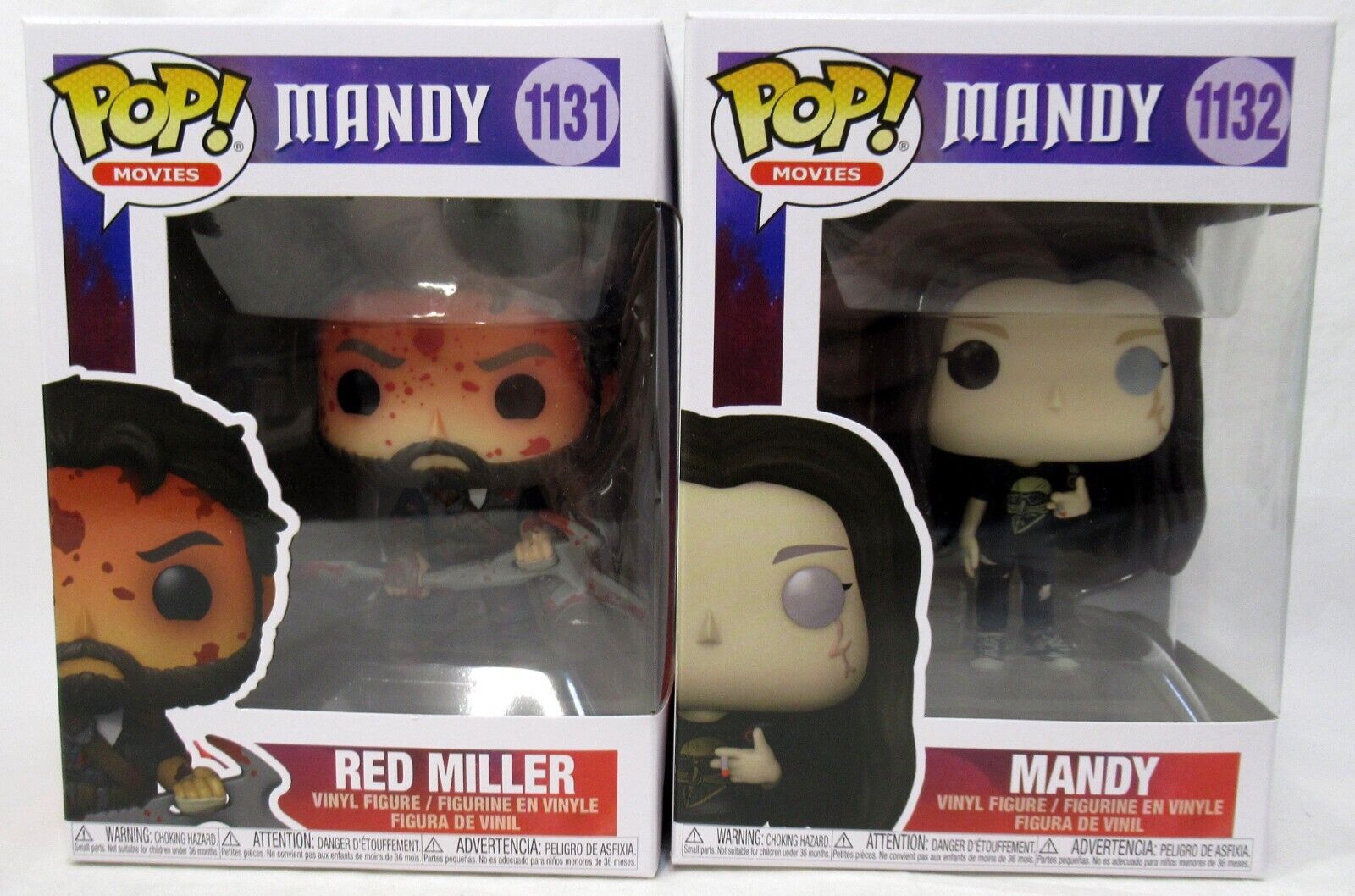 Funko Pop Movies 1131 1132 Horror Mandy & Red Miller 2 Figure Set Lot