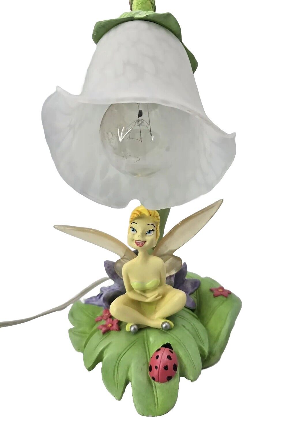 Disney Tinker Bell Tulip Flower Table Lamp 14 In. Mint Condition.