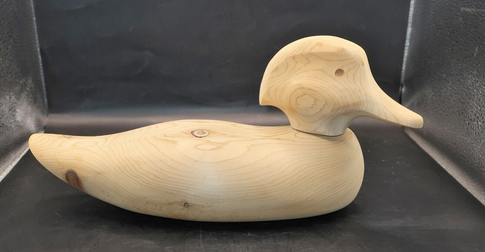 Decoy Natural Carved Wood Duck 12\