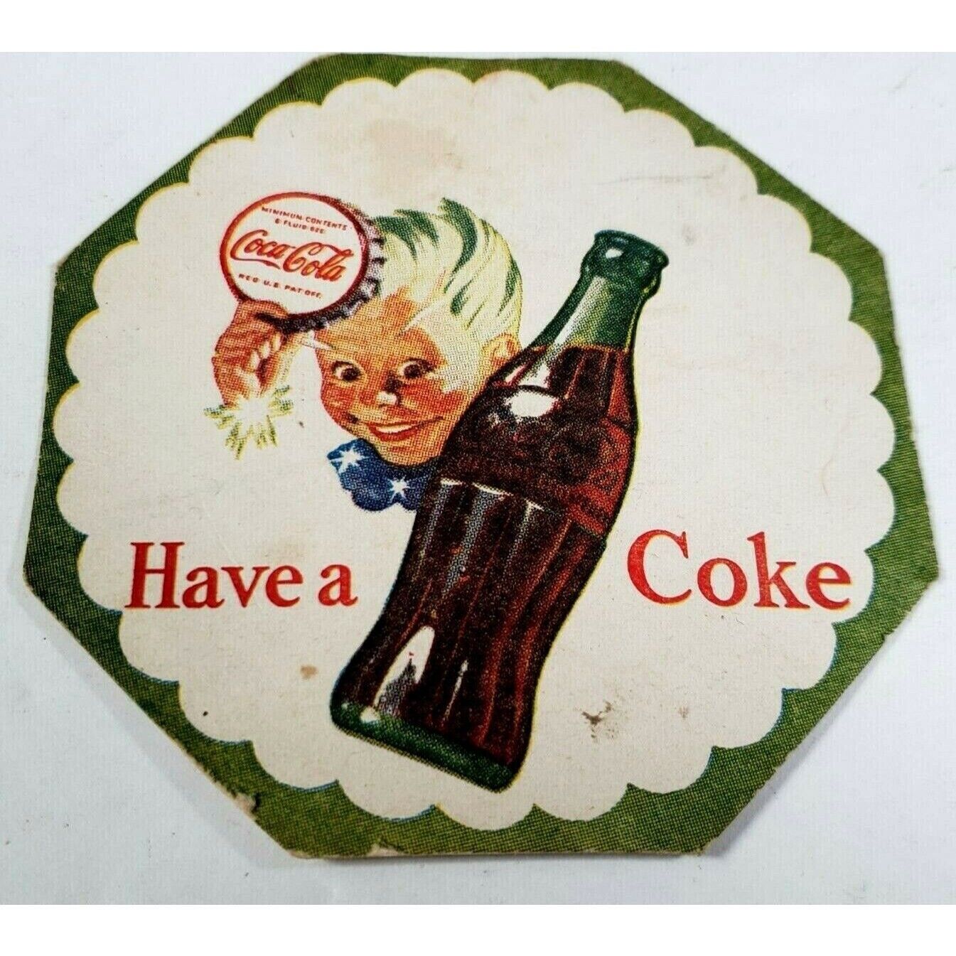 Soda Coaster Coke Sprite Boy Coca Cola Advertising Promo Ephemera Vintage 1950s