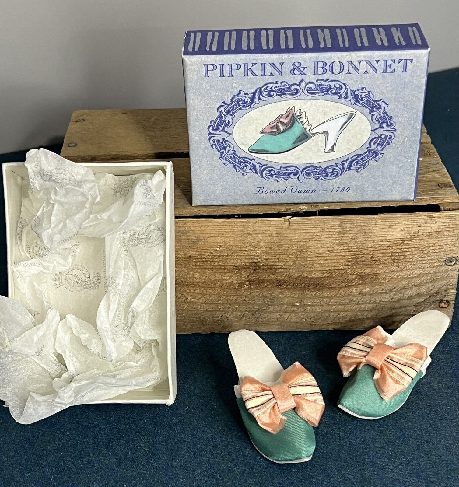 Pipkin & Bonnet Bowed Vamp 1780 Doll Shoes Original Box New