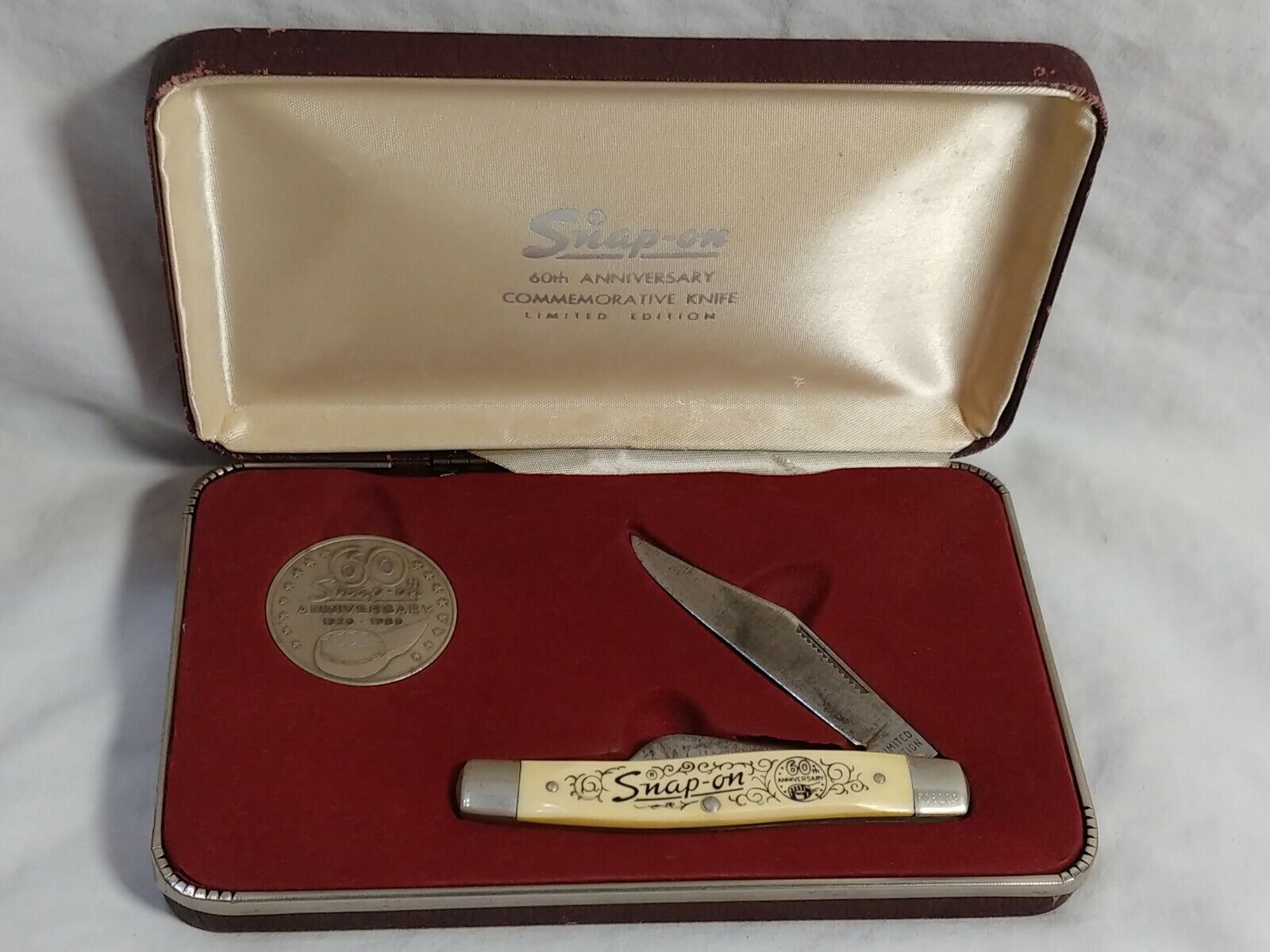 Vintage Snap On 60th Anniversary SCC SO 1 3 Blade Pocket Knife 1980