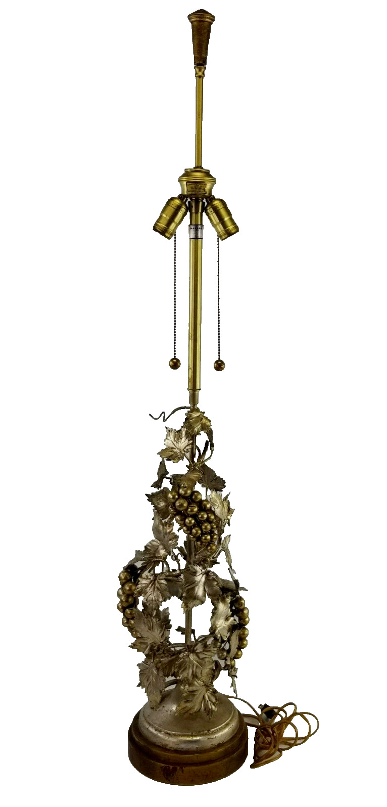 Italian Marbro Lamp Silver Gilt Gold Accent Grapevine Hollywood Regency 44\