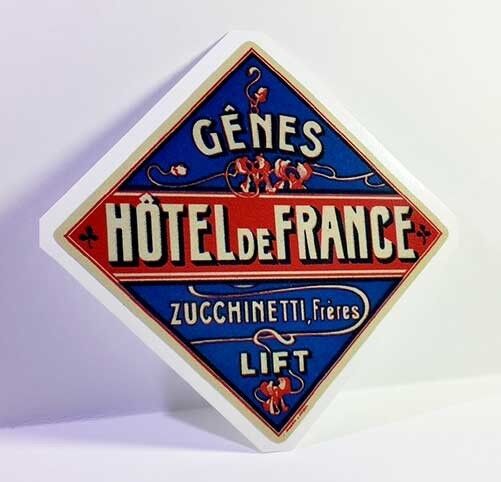 Hotel de France Vintage Style Travel Decal / Vinyl Sticker, Luggage Label