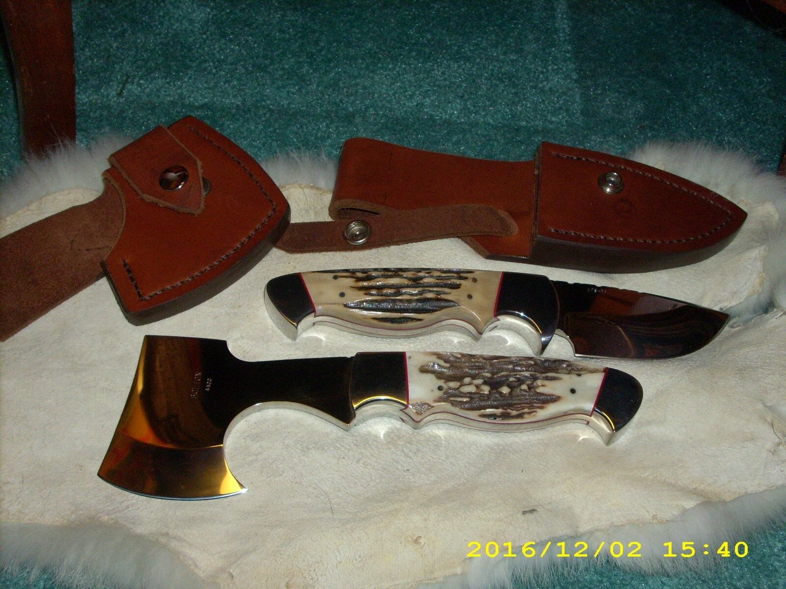 Vintage Charles Bolton Custom Knife and Hatchet Set