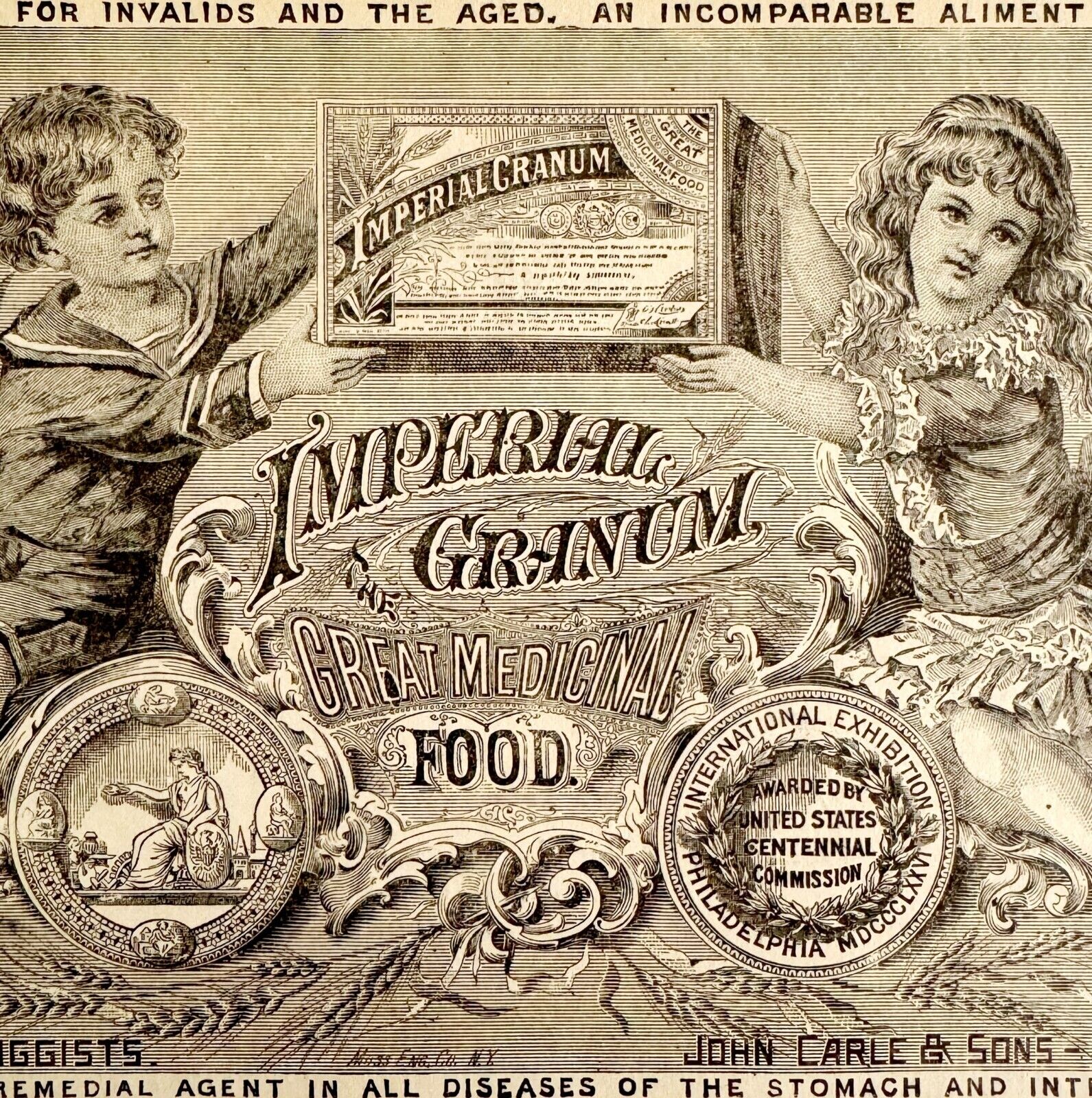 Imperial Granum Philadelphia Expo 1876 Advertisement Victorian Exhibition DWA9