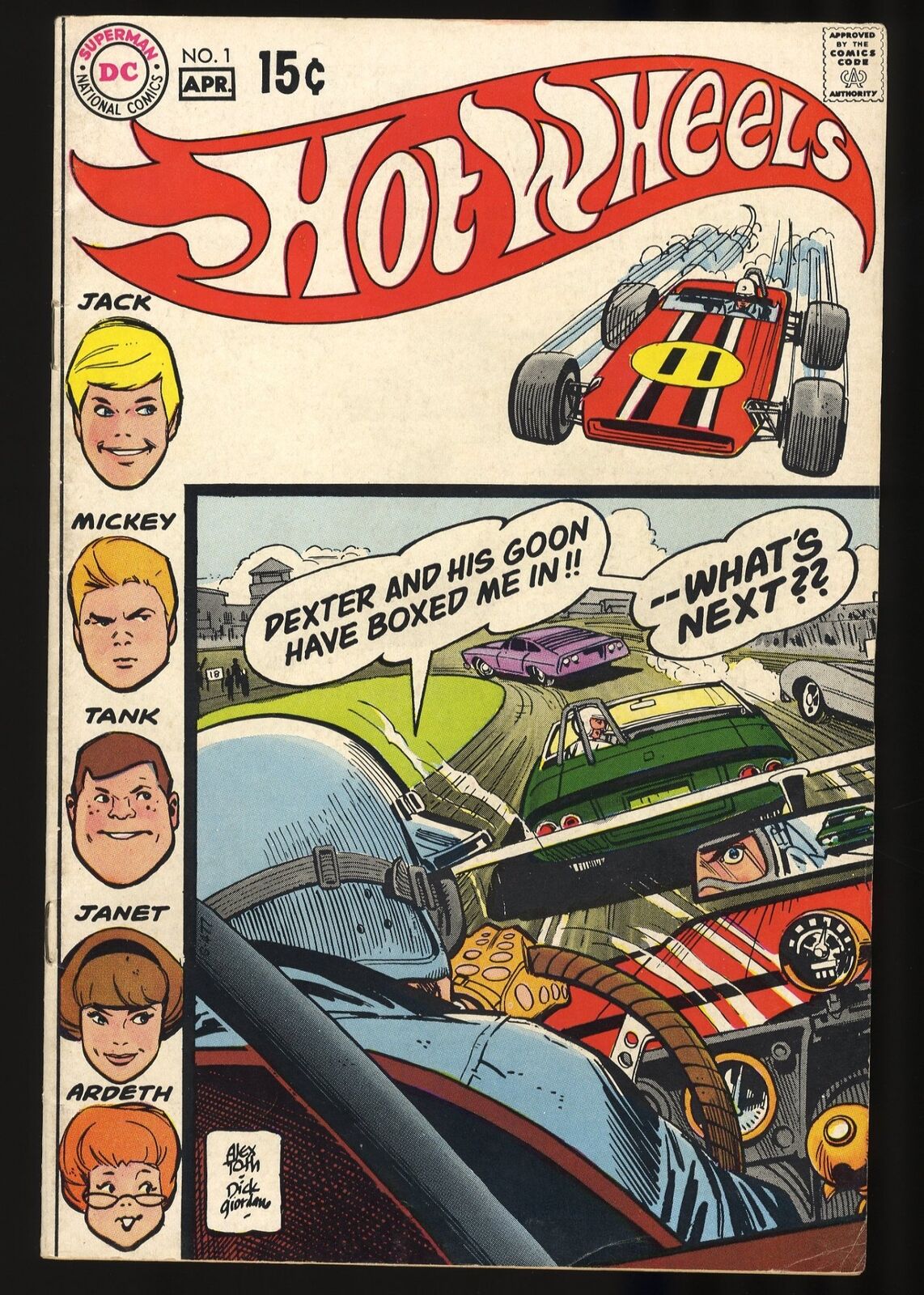Hot Wheels (1970) #1 FN/VF 7.0 1st issue Toth/Giordano Cover Marvel 1970