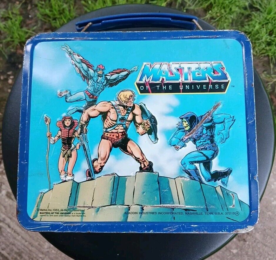 Vintage Aladdin 1983 He-Man Masters of the Universe Metal Lunchbox with Thermos
