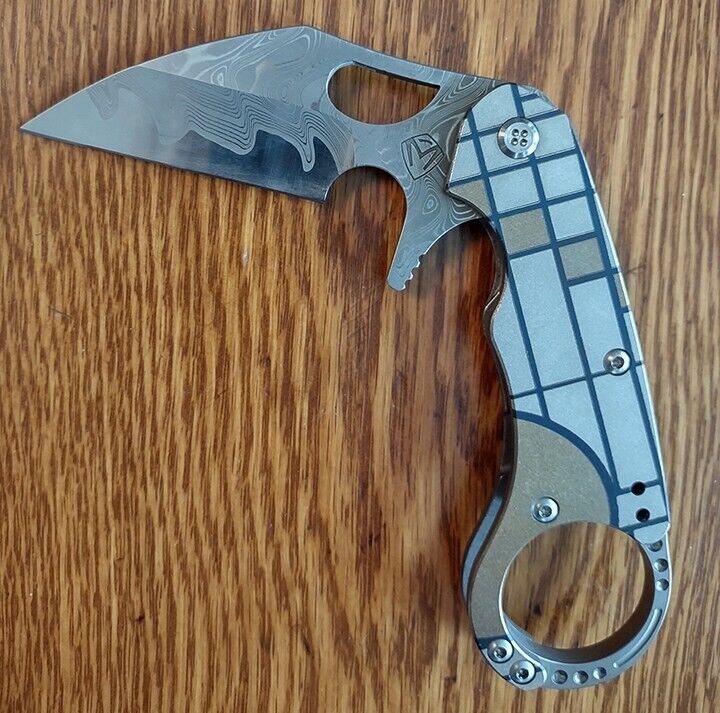 Medford Knife Custom Burung Pattern Core Damascus Steel Rare