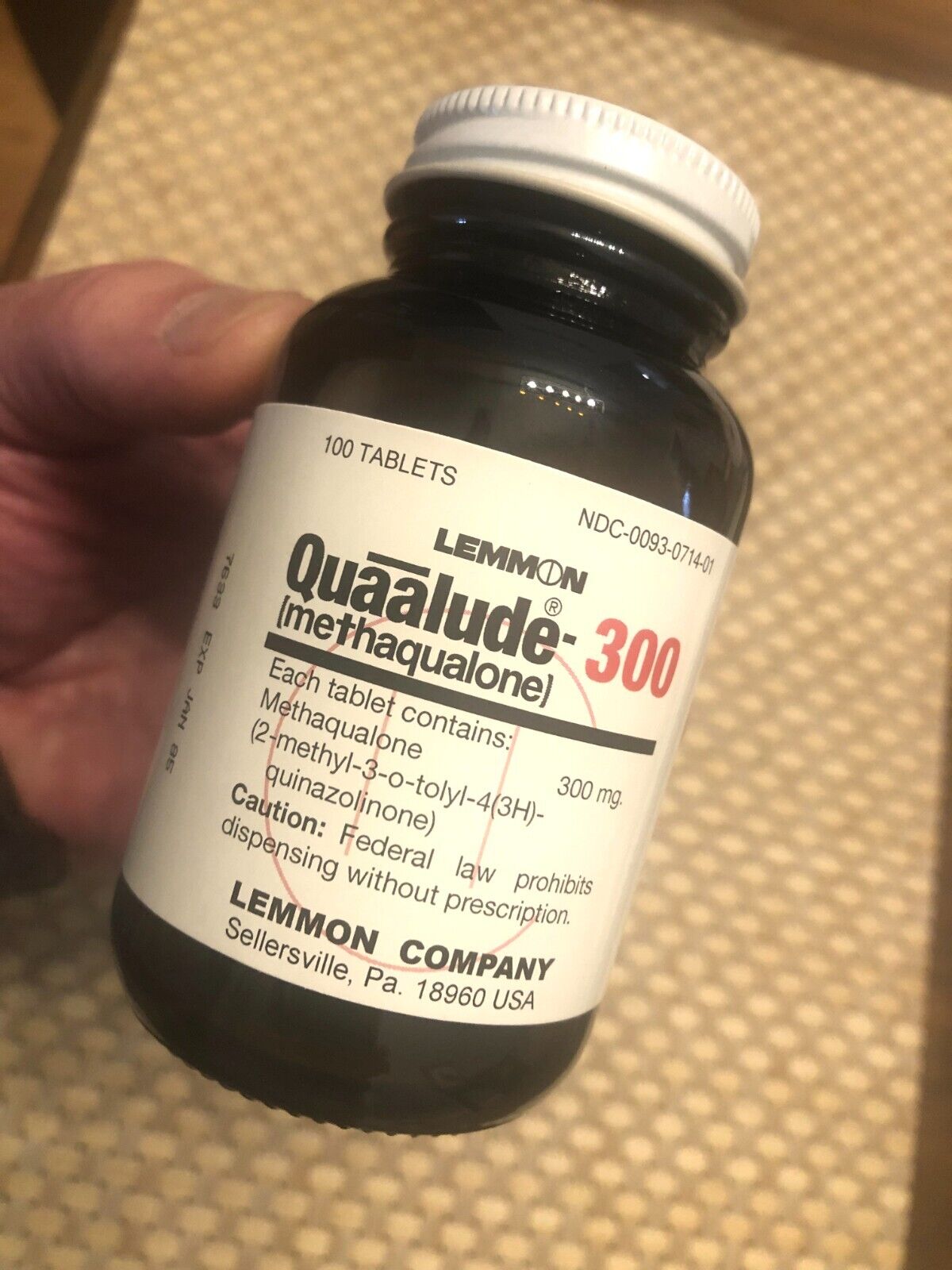 Reproduction Lemmon Quaalude Pharma Bottle - Unique Conversation Piece