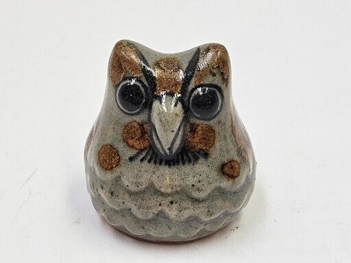Vintage RARE Miniature Jorge Wilmot Tonala Mexico Pottery Owl Figurine Folk Art