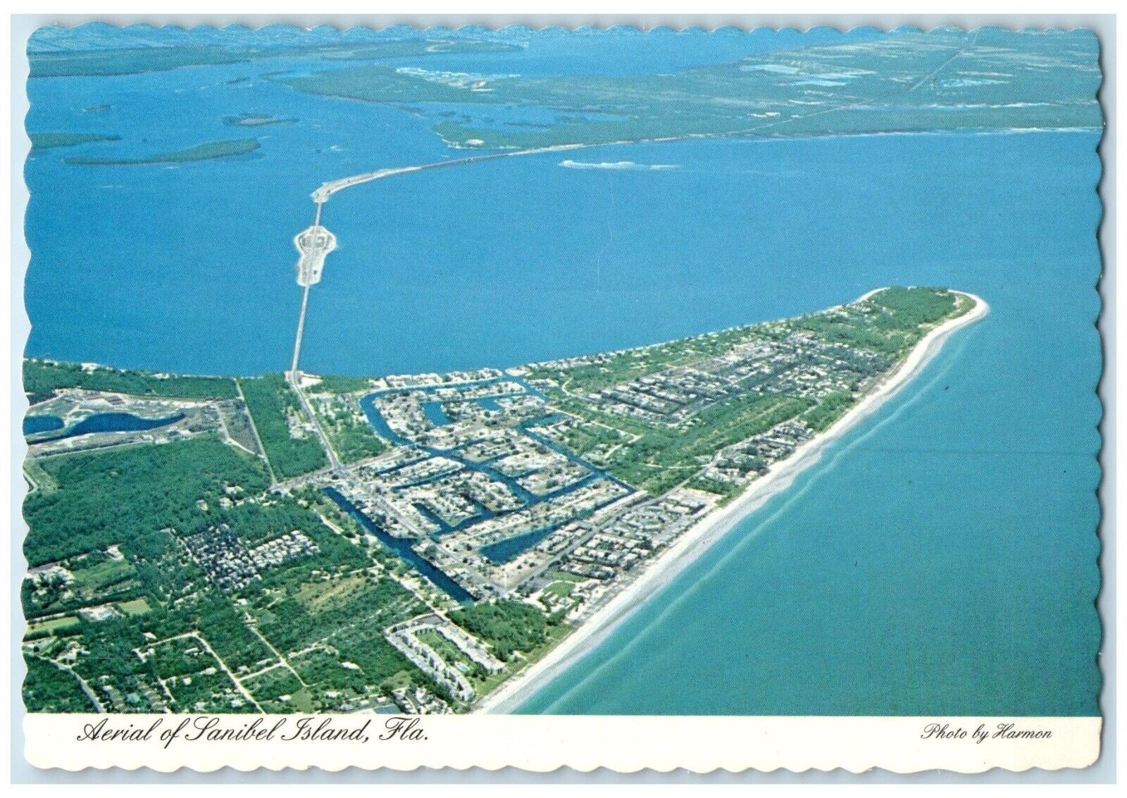 c1960\'s Aerial View Of Sanibel Island Florida FL Unposted Vintage Postcard