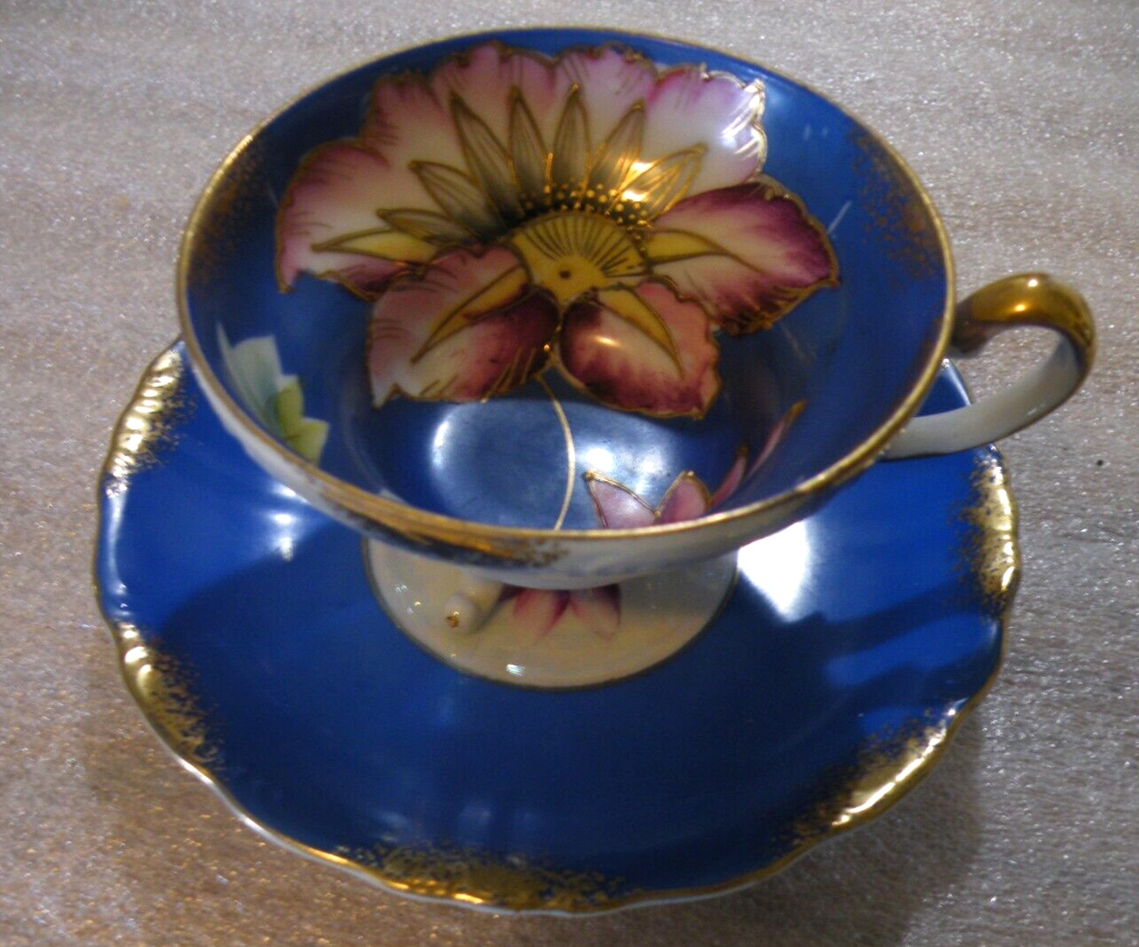 Vintage Teacup and Saucer -Royal Sealy China, Made in Japan, Hand Painted