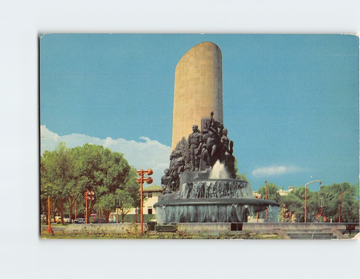 Postcard Fountain Commemorating the Nationalization of Oil Industry Mexico City