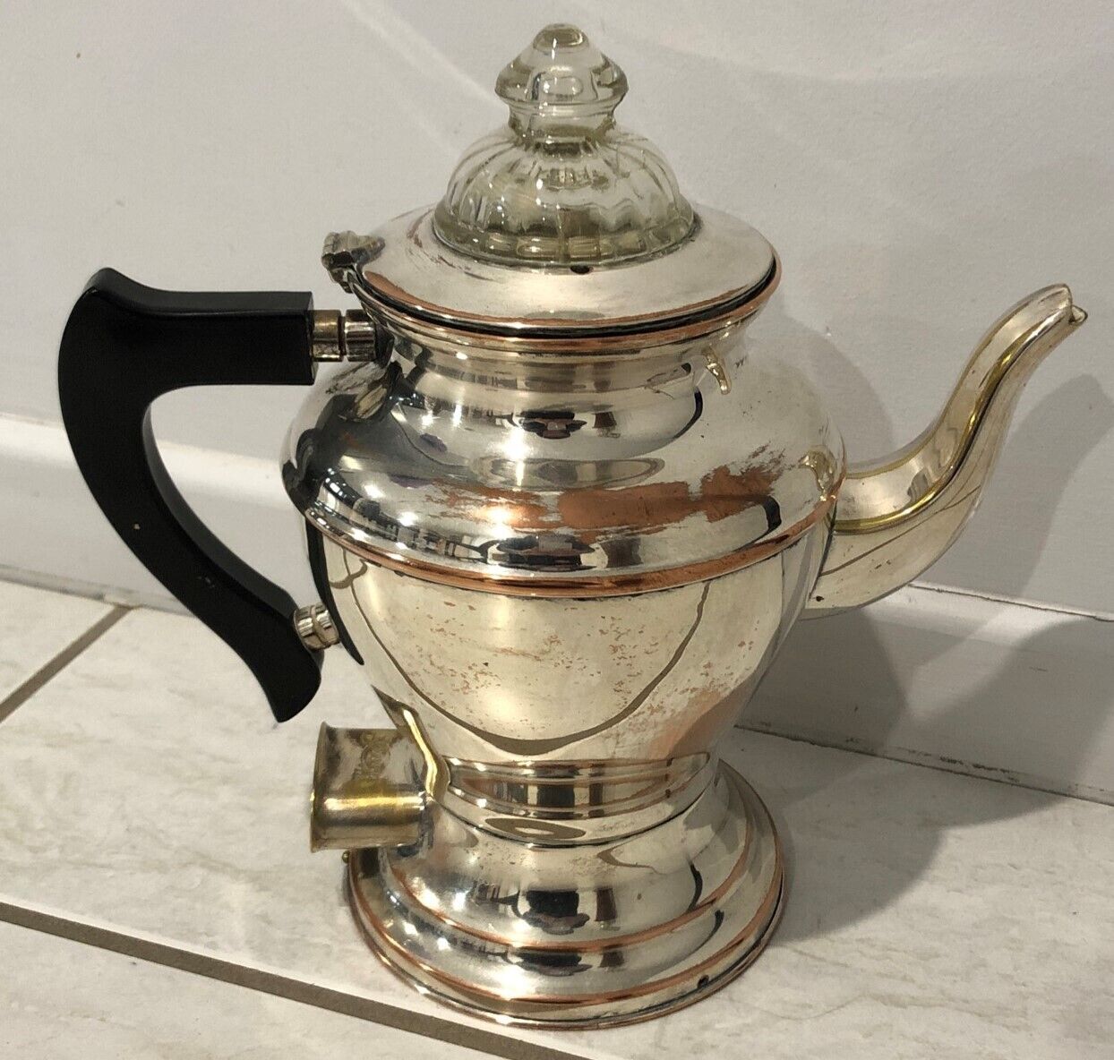 Vintage Faberware Servex Chrome Coffee Pot Kettle Perculator Art Deco Style