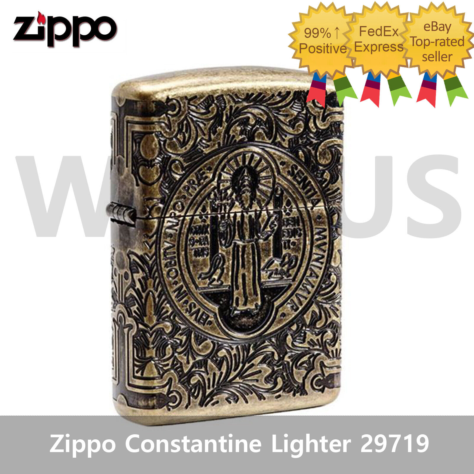 Zippo Constantine Windproof Armor St. Benedict Design Lighter 29719 New In Box