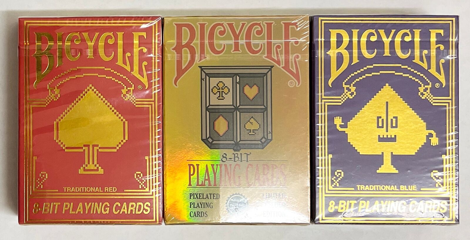 Bicycle 8-Bit Gilded Decks