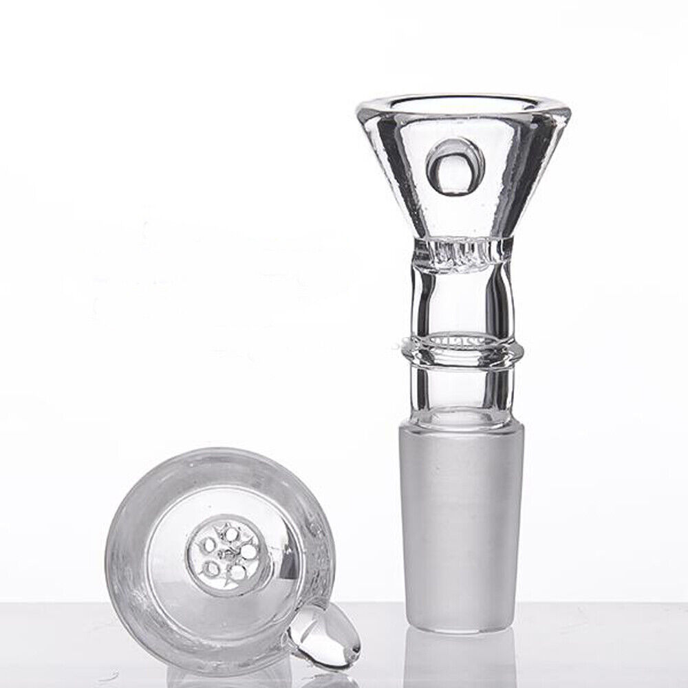 Glass Funnel Bowl Glass Slide Bowl with 6 Holes Honeycomb Screen 14mm male Clear