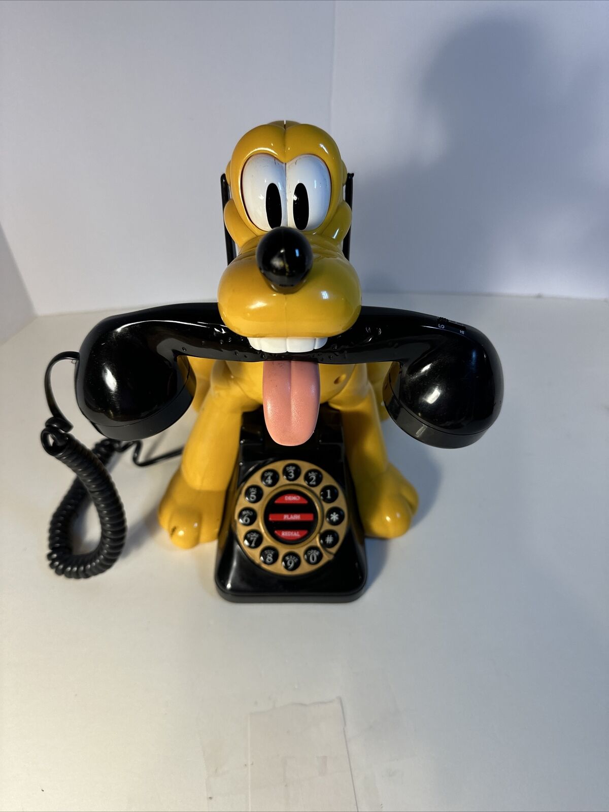 Vintage Disney Telemania Collectible Push Button Animated Pluto Telephone Works