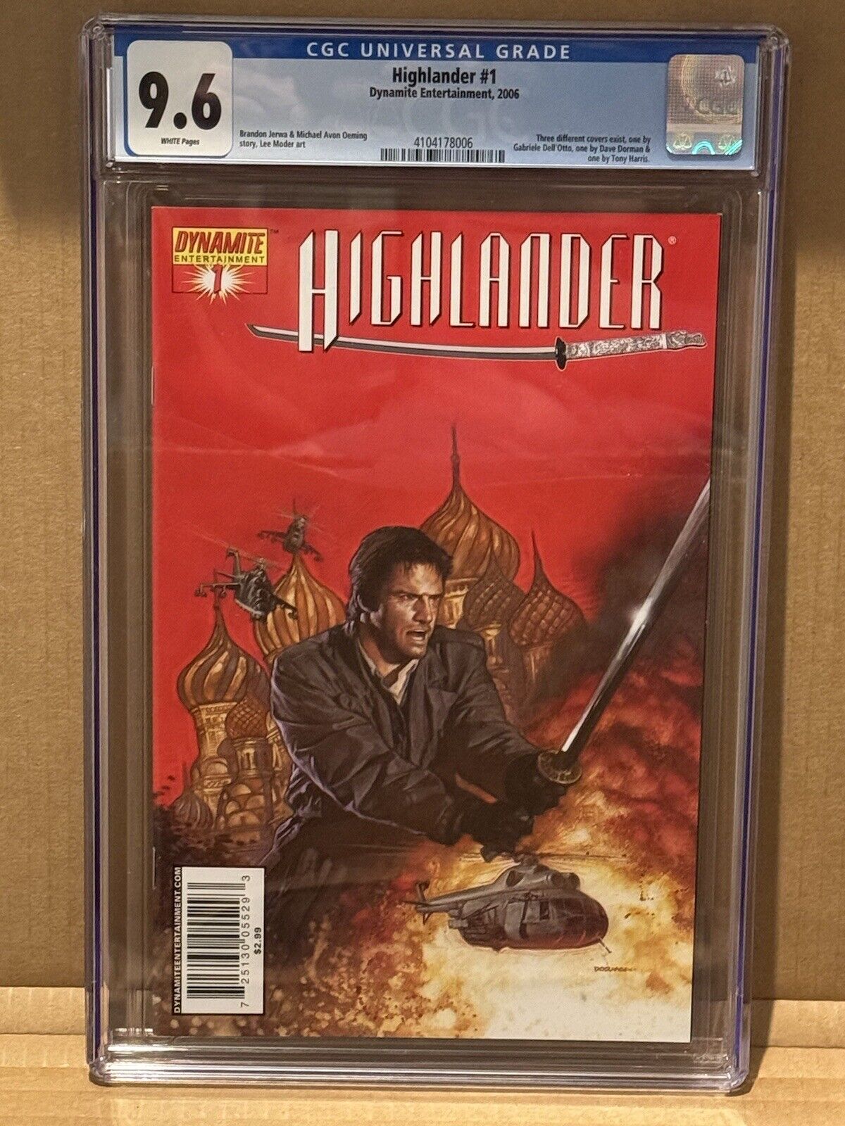 Highlander #1, CGC 9.6, Dynamite Entertainment, 2006 White Pages