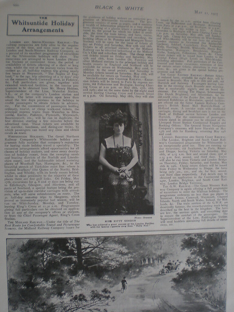 Printed photo actress Kitty Gordon 1907
