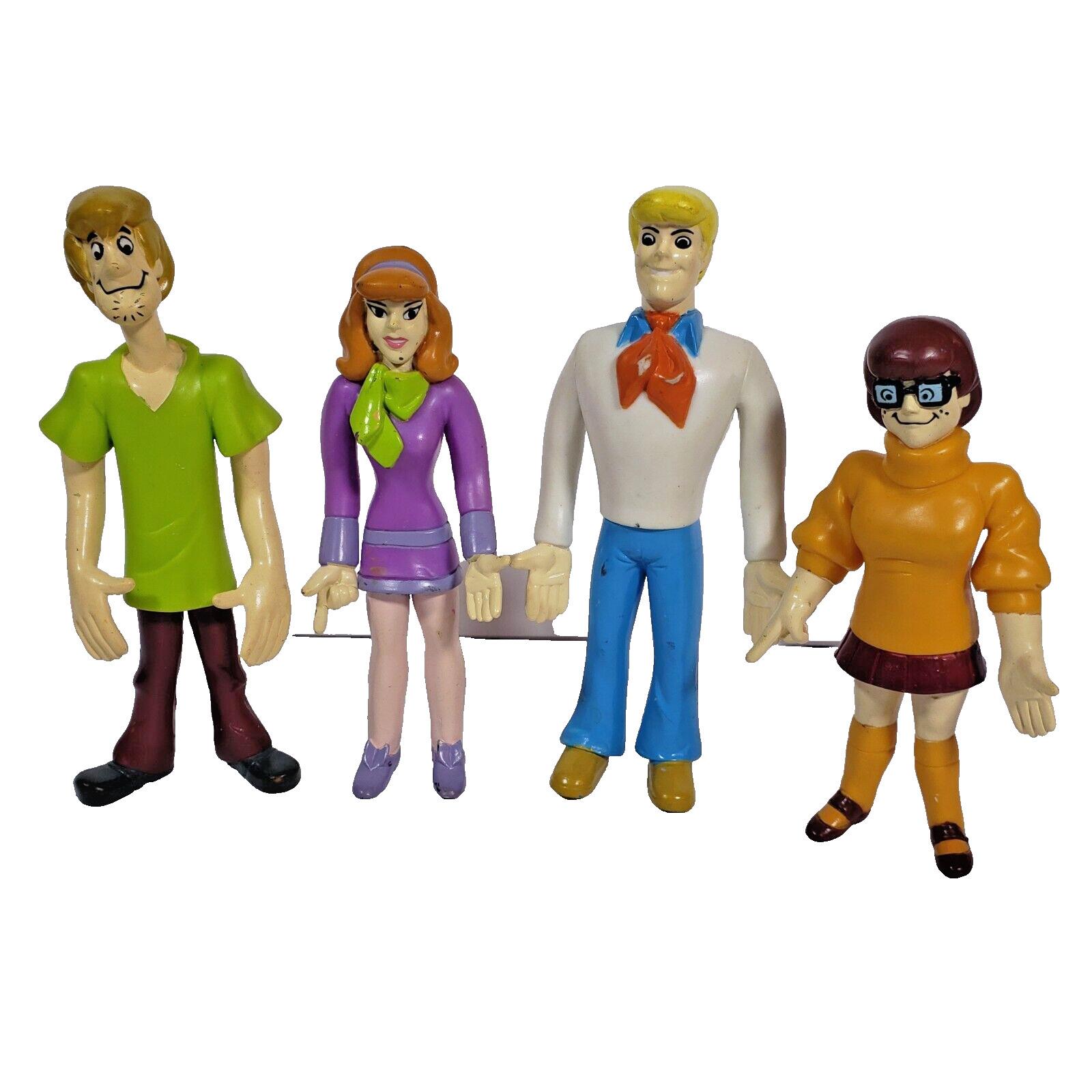 VTG  1999 Hanna-Barbera Shaggy, Daphne, Fred, Velma Bendy Figures frm Scooby-Doo