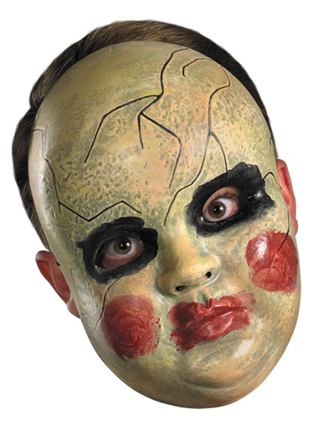 Creepy Horror Prop BABY DOLL FACE MASK Spooky Halloween Costume Ghost Decoration