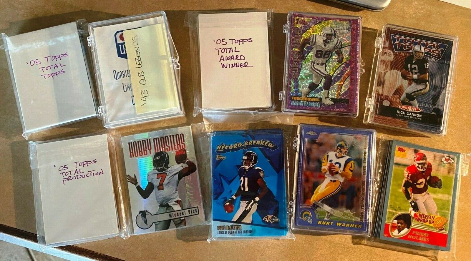 9 TOPPS FOOTBALL INSERT SETS, EACH COMPLETE, NEW, MINT - MANY STARS 