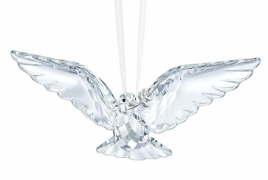 Swarovski Christmas Peace Dove Ornament Clear Crystal #5403313 New in Box