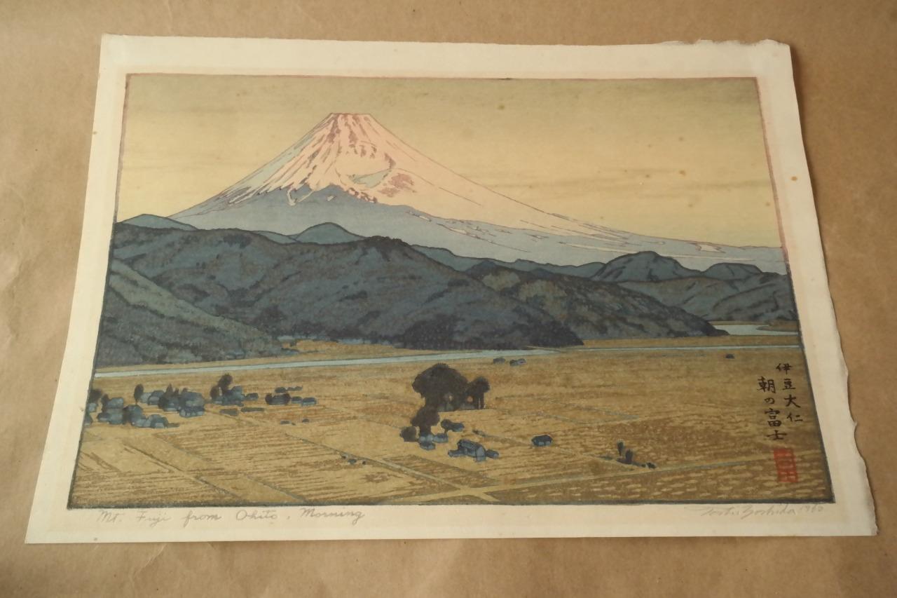 Toshi Yoshida Mount Fuji From Ohito, Morning 1962 Woodblock print
